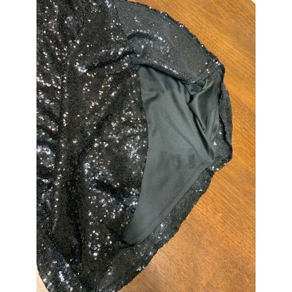 Venus Sequins Dress Women Small Black Neutral Preppy Dark Academia Halloween - Picture 9 of 11